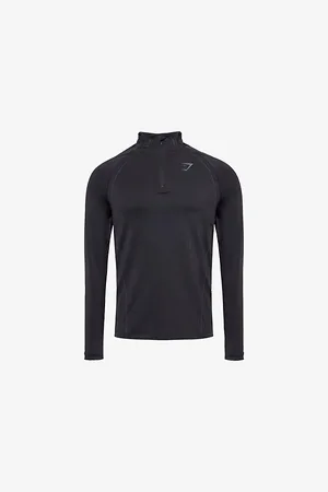 GymShark Mens Apex Seamless 1/4 Zip Stretch-Woven Top