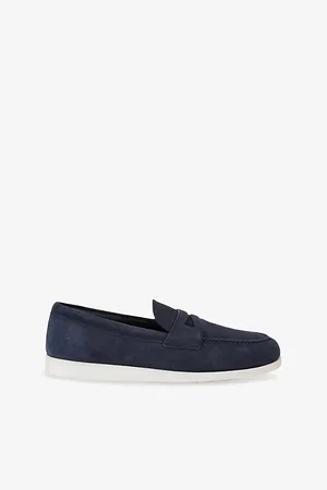 Church Mens Saddle Penny Slip-On Suede Loafers