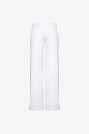 SKIN Womens Sexy Wide-Leg Mid-Rise Organic Cotton-Jersey Trousers
