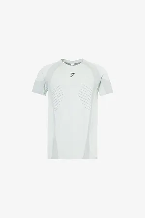 GymShark Mens Apex Seamless Brand-Print Slim Fit Woven T-Shirt