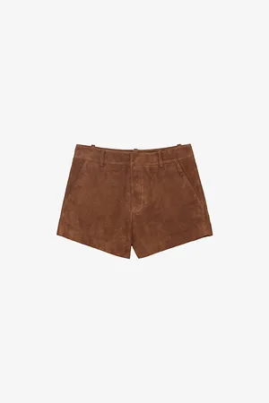 Zadig & Voltaire Womens Siddy Regular-Fit Mid-Rise Suede Shorts