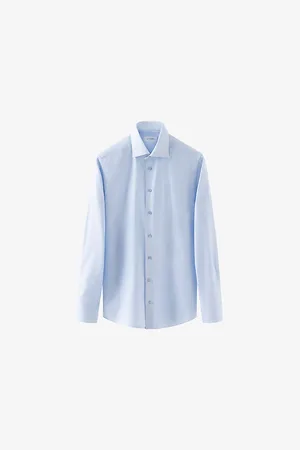Eton Mens Signature Long-Sleeved Contemporary-Fit Cotton-Twill Shirt