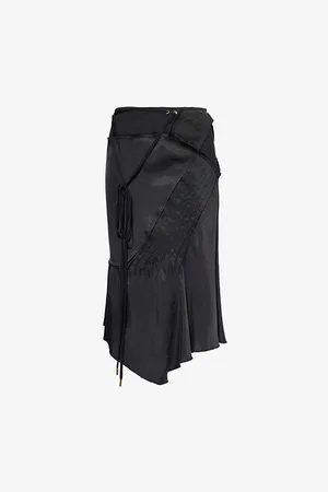 KNWLS Womens Elisir Pleated-Panels Woven Midi Skirt