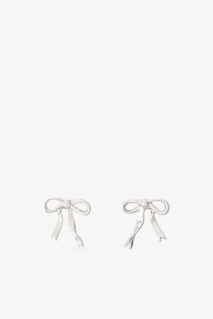 Maje Womens Bow Brass Earrings