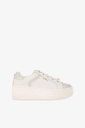 Carvela Womens Perenne Branded Low-Top Leather Trainers