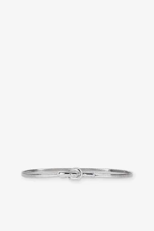 The Kooples Womens Crystal-Buckle Metallic Brass Belt