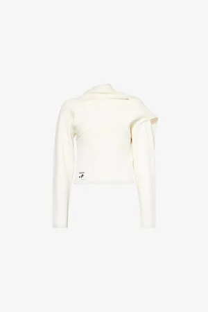 Erdem Womens Drape Cotton and Wool-Blend Jumper