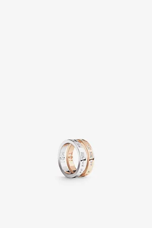 APM Monaco Womens Toi Moi Morse Code 18ct Rose Gold-Plated Sterling and Cubic Zirconia Ring