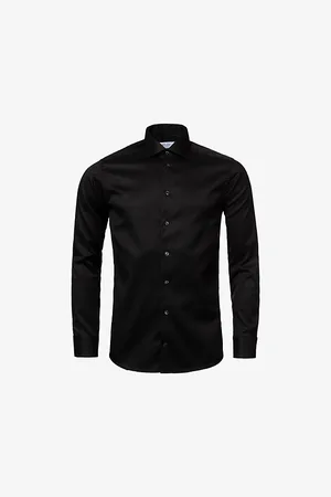 Eton Mens Cutaway-Collar Single-Cuff Slim-Fit Cotton-Twill Shirt