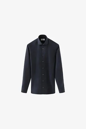 Eton Mens Solid Slim-Fit Wool Shirt