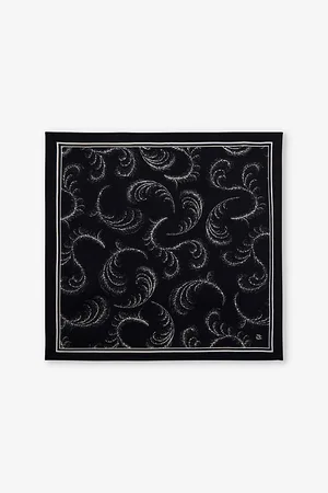 The Kooples Womens Feather-Print Wool and Silk-Blend Scarf