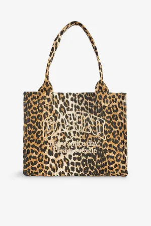 Ganni Womens Easy Shopper Large Cotton Tote Bag