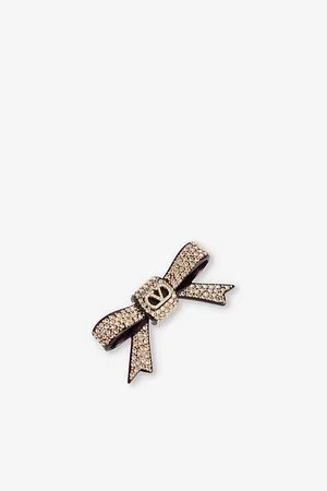 VALENTINO GARAVANI Womens Bow Crystal-Embellished Hair Clip