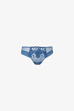 Chantelle Womens Fleurs Signature Mid-Rise Mesh Tanga Briefs