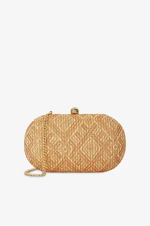 Dune Womens Extra Oval Woven Raffia Clutch Bag