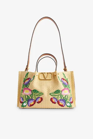 VALENTINO GARAVANI Womens Vlogo Medium Raffia Tote Bag