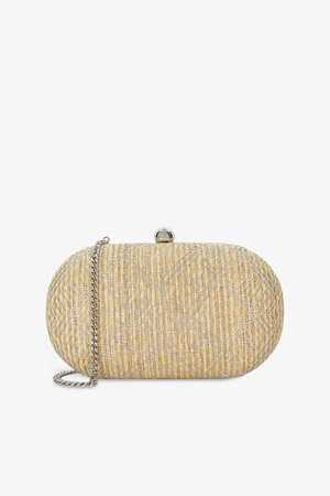 Dune Womens Extra Oval Woven Raffia Clutch Bag