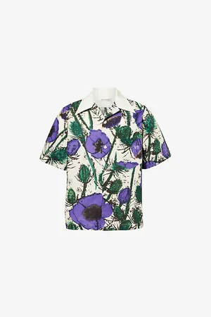 WALES BONNER Mens Highlife Short-Sleeve Cotton Bowling Shirt