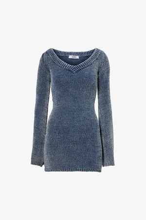 AYA MUSE Womens Orion Long-Sleeve Knitted Mini Dress