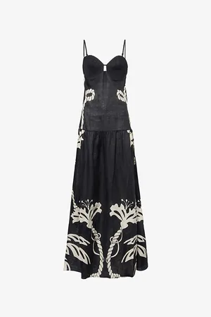 JOHANNA ORTIZ Womens Enlightened Sailor Shoulder-Straps Linen Maxi Dress
