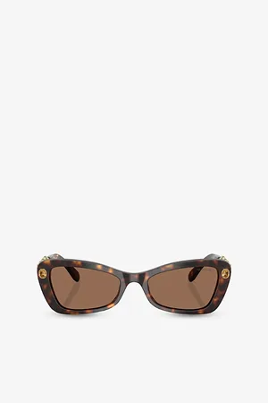 Swarovski Womens Sk6033 Irregular-Frame Tortoiseshell Acetate Sunglasses