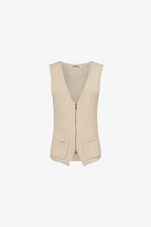 AYA MUSE Womens Cae Zip-Up Knitted Vest