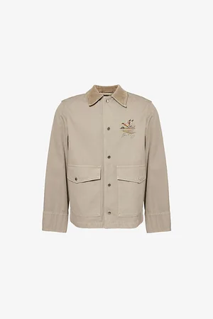 Burberry Mens Corduroy-Collar Regular-Fit Cotton Jacket