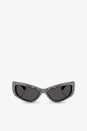 Swarovski Womens Sk6027 Irregular-Frame Crystal-Embellished Acetate Sunglasses