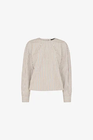 Whistles Womens Kirstie Striped Cotton Blouse