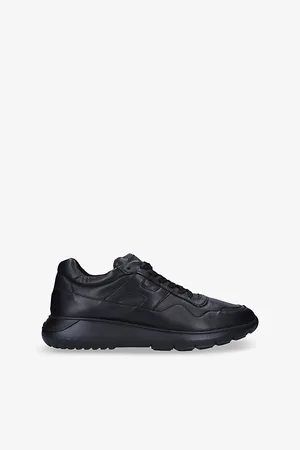 Hogan Mens Branded Leather Lop-Top Trainers