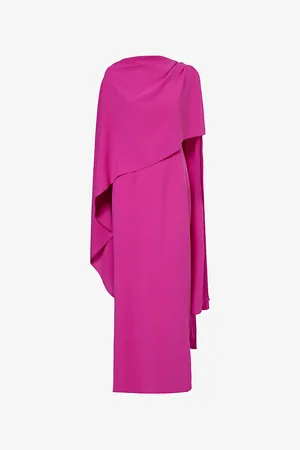 Roksanda Womens Demetria Cape Crepe Maxi Dress