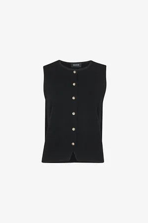 Whistles Womens Lucy Sleeveless Cotton-Blend Top