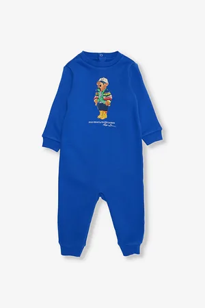 Ralph Lauren Baby Boy Polo Bear Cotton-Blend Romper