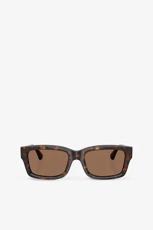 Burberry Be4443 Tortoise Rectangle-Frame Acetate Sunglasses