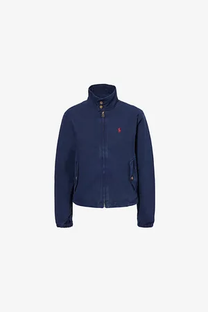 Ralph Lauren Womens Brand-Embroidery Two-Buttoned-Pockets Relaxed-Fit Cotton Jacket