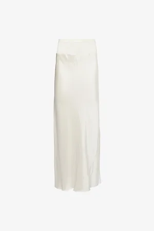Rick Owens Womens Calf Bias-Cut Satin Midi Skirt