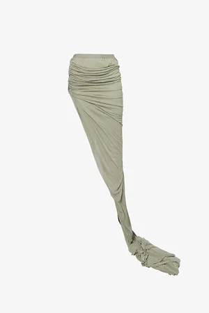 Rick Owens Womens Edfu Mid-Rise Crepe Maxi Skirt
