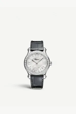 Chopard 278559-3003 Happy Sport Medium Automatic Stainless Steel, Diamond and Alligator-Embossed Leather Watch