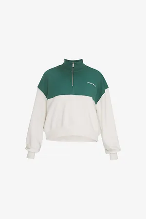 Sweaty Betty Womens Revive Logo-Print Half-Zip Cropped Stretch-Jersey Sweatshirt