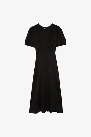 The Kooples Womens Polka-Dot Button-Down Woven Maxi Dress
