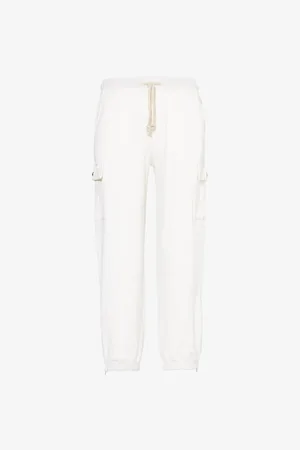 ELEVENTY Mens Drawstring Multi-Pockets Tapered-Leg Regular-Fit Cotton-Blend Jogging Bottoms