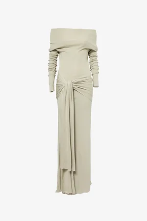 AYA MUSE Womens Kora Off-The-Shoulder Silk-Blend Maxi Dress