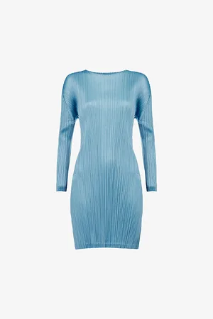 PLEATS PLEASE ISSEY MIYAKE Womens Pleated Long-Sleeve Knitted Tunic Dress