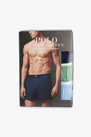 Ralph Lauren Mens Classic Assorted Pack Of Three Cotton Boxers