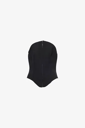 Alexander McQueen Womens Boned Curved-Neckline Wool Corset