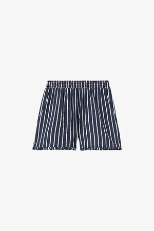 Claudie Pierlot Womens Stripe Ruffle-Trim Woven Shorts