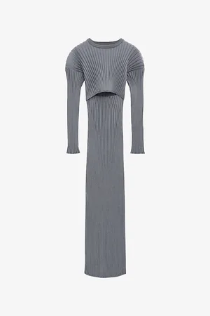 Loewe Womens Cut-Out Ribbed Cotton-Blend Knitted Maxi Dress