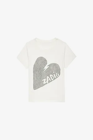 Zadig & Voltaire Womens Alys Rhinestone-Graphic Short-Sleeve Cotton-Jersey T-Shirt