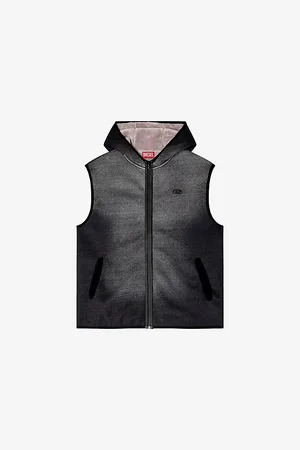 Diesel Mens S-Haky Hooded Denim-Effect Jersey Vest
