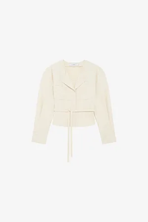 IRO Womens Parisa Belted Cotton-Blend Blouse